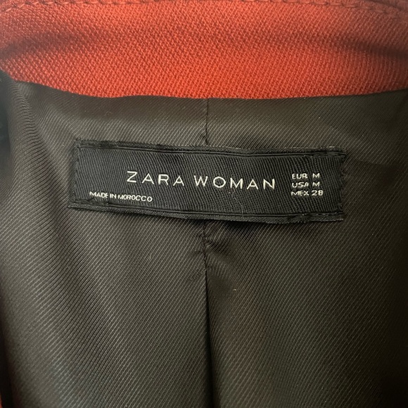 Zara Women's Burnt Orange Polyester Trench Coat - Picture 4 of 4